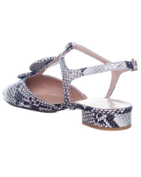 Slingback Pitone Python in pelle grigio chiaro