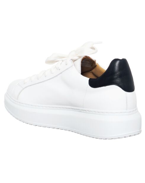 Baskets en Cuir Game blanc/noir/rouge