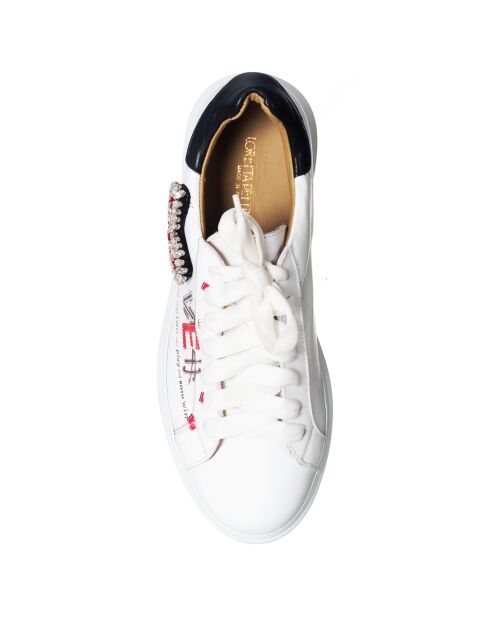 Baskets en Cuir Game blanc/noir/rouge