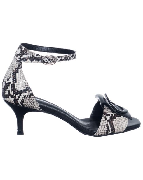 Slingbacks Hania python/noir - Talon 5 cm