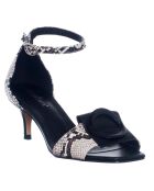 Slingbacks Hania python/noir - Talon 5 cm