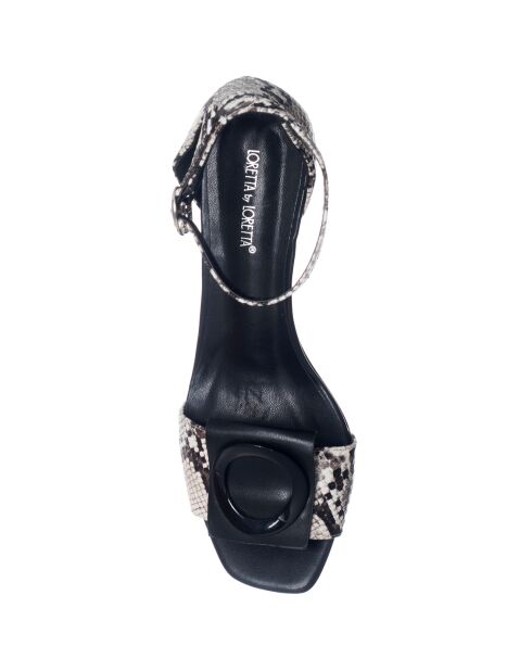 Slingbacks Hania python/noir - Talon 5 cm