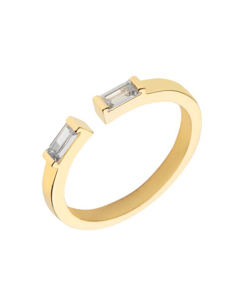 Verstellbarer Ring Sofia aus Goldmessing und Zirkonen