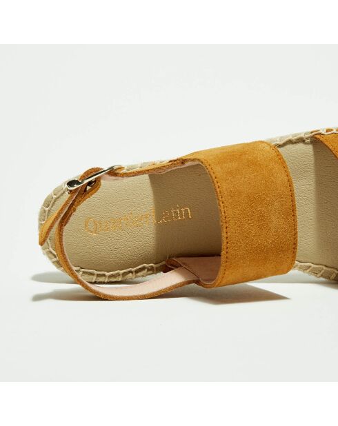 Sandales en Velours de Cuir  camel