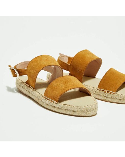 Sandales en Velours de Cuir  camel