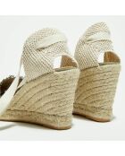 Espadrilles compensées en Textile militaire - Talon 7.5 cm