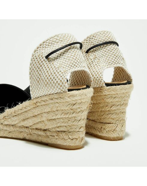 Espadrilles compensées en Textile noires - Talon 5 cm