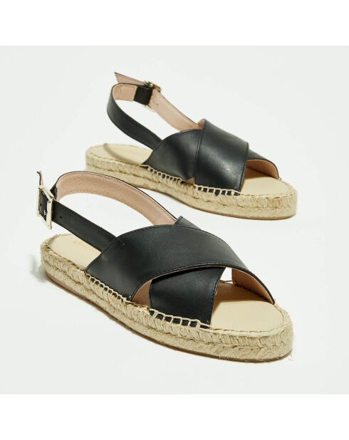 Sandali neri in pelle