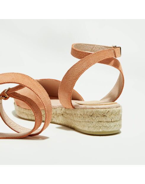 Espadrillas in pelle color pesca