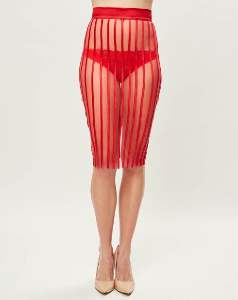 Jupe Graphique Couture en Soie mélangée  rouge