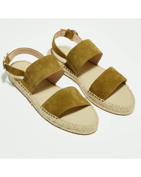 Militärische Ledersandalen aus Samt