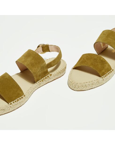 Militärische Ledersandalen aus Samt