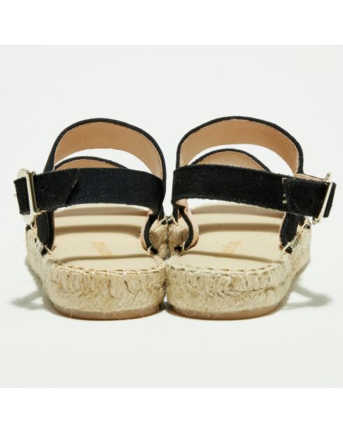 Sandalen van zwart fluweel van leer