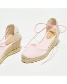 Espadrilles compensées en Textile roses - Talon 5 cm