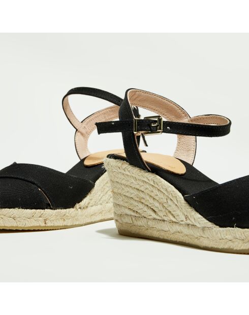 Sandalias con cuña negras - tacón de 5 cm