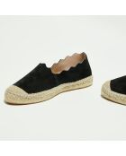 Espadrilles en Velours de Cuir noires