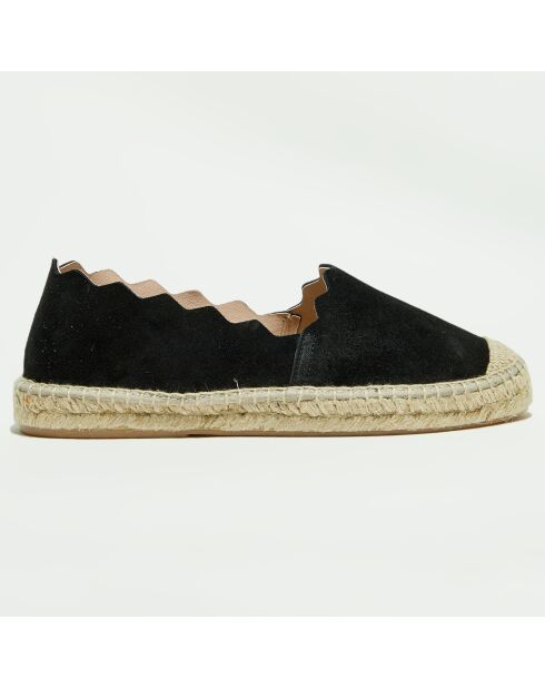 Espadrilles en Velours de Cuir noires