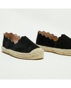 Espadrilles en Velours de Cuir noires