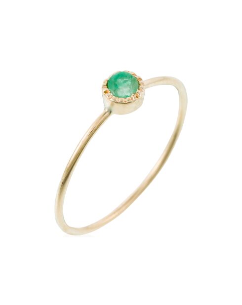 Bague Rond Emeraude or jaune