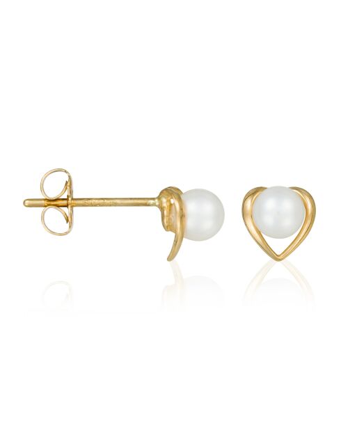 Boucles d'oreilles Amour de Perle or jaune