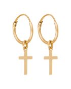 Boucles d'oreilles Croix or jaune