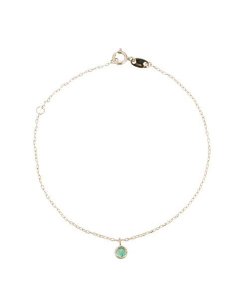 Bracelet Rond Emeraude or jaune