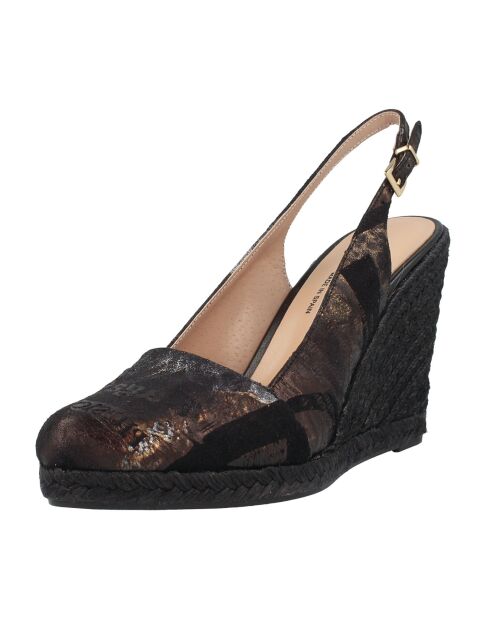 Christelle schwarze Keilsandalen - 10 cm Absatz