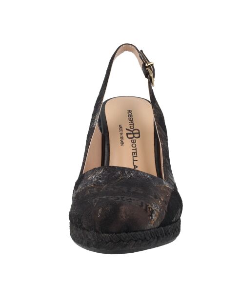 Christelle schwarze Keilsandalen - 10 cm Absatz