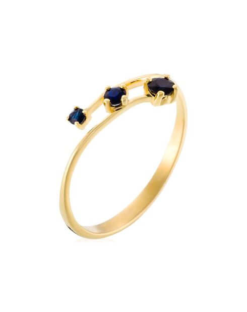 Bague Filante Saphirs 0.03 ct or jaune