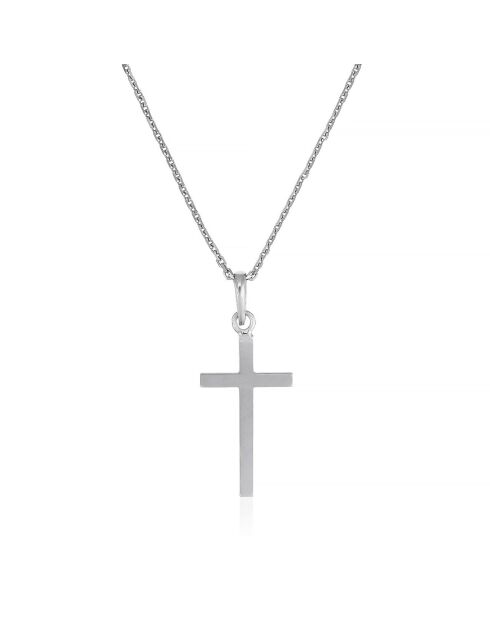 Pendentif Croix Croyance or blanc