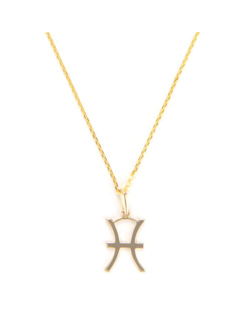 Pendentif astrologique Poisson or jaune
