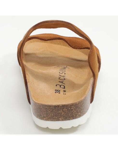 Mules en Velours de Cuir Sechura camel