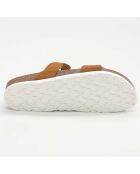 Mules en Velours de Cuir Sechura camel