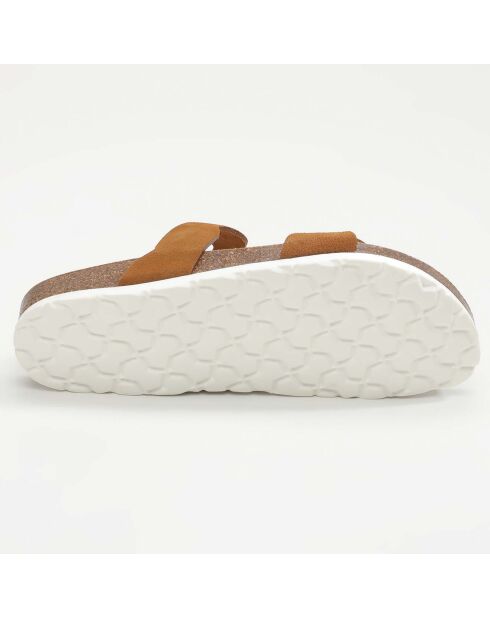 Mules en Velours de Cuir Sechura camel