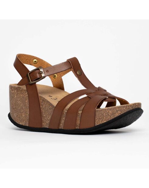 Sandales Cagliari camel - Talon 7 cm