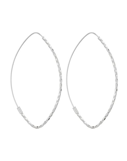 Boucles d'oreilles Créoles Edna or blanc