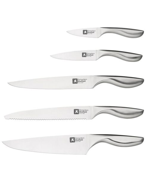 Bloc de 5 couteaux bamboo forme marron