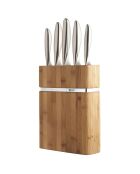 Bloc de 5 couteaux bamboo forme marron