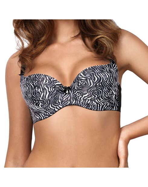 Soutien-Gorge Zita imprimé zèbre noir/blanc