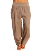 Pantalon 100% Lin Alina taupe