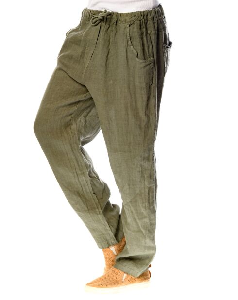 Pantalon 100% Lin Camelia kaki