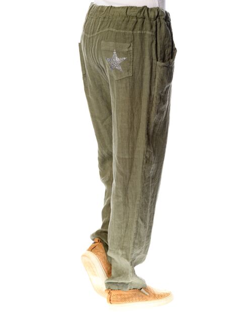 Pantalon 100% Lin Camelia kaki