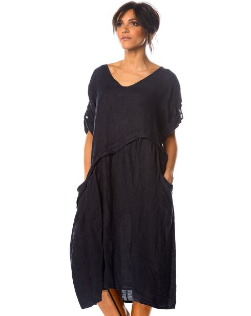 Robe 100% Lin Garance marine