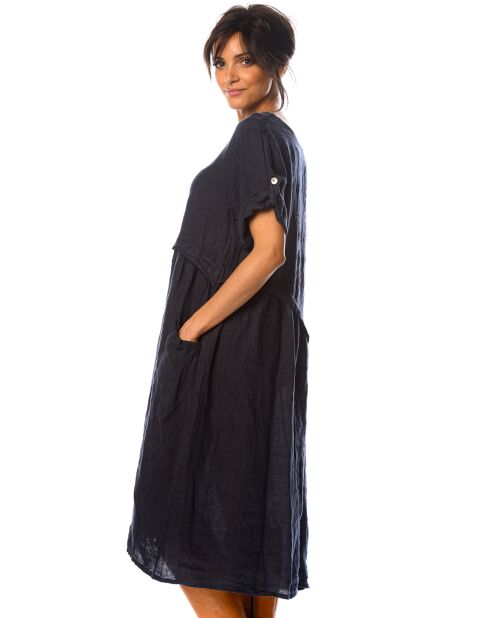 Robe 100% Lin Garance marine