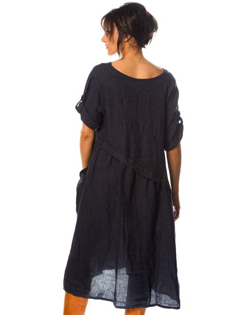 Robe 100% Lin Garance marine