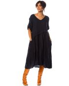 Robe 100% Lin Garance marine
