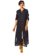 Robe 100% Lin Iris marine
