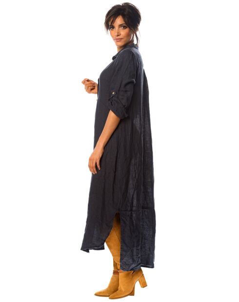 Robe 100% Lin Iris marine