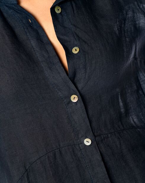 Robe 100% Lin Iris marine