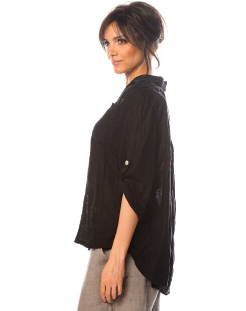 Blouse 100% Lin Jacinthe noire